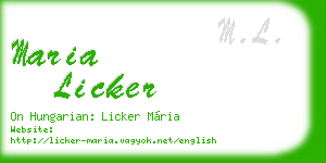 maria licker business card
