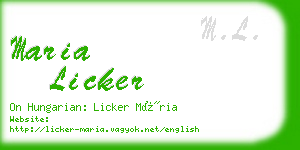 maria licker business card